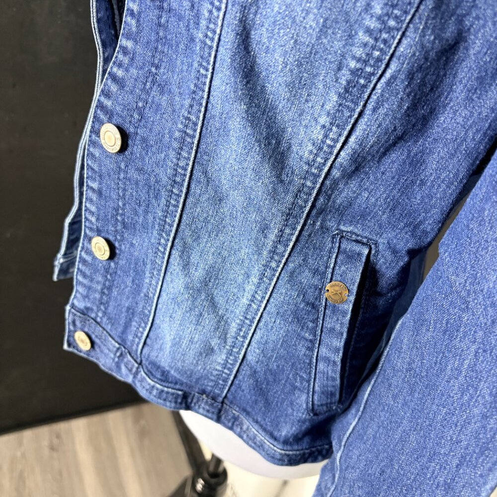 Tommy Hilfiger Tommy Girl Ruffle Denim Jacket Women’s M-L Jean Coat - Picture 6 of 11
